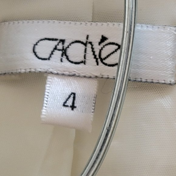 Cache Cream Suit w Flared Skirt & Crystal buttons - Picture 6 of 11